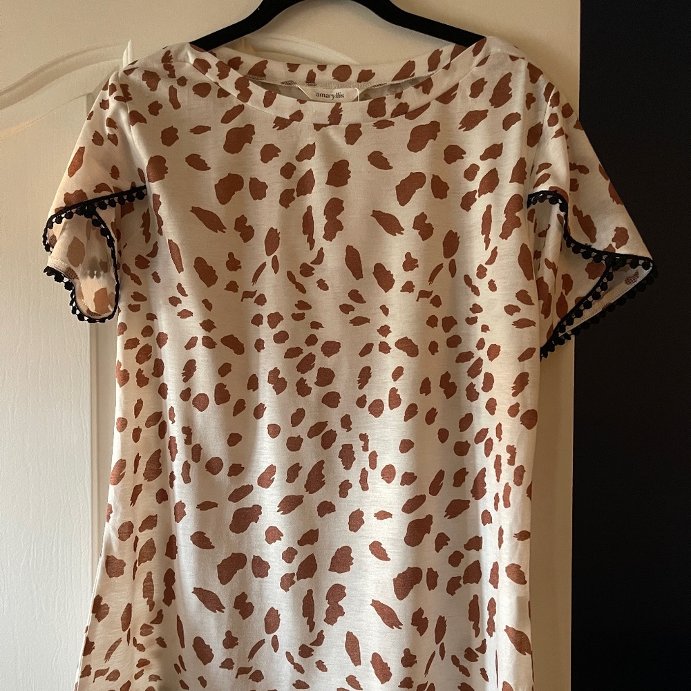 Boat neck animal print top
